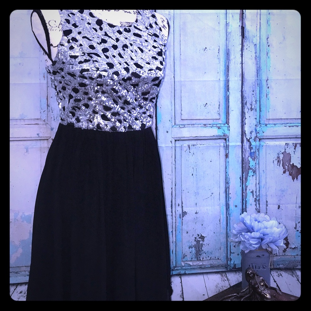 Black and Silver cocktail dress